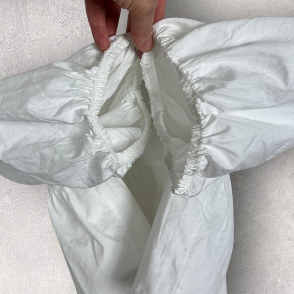 Abercrombie & Fitch White Puff Sleeve Square Neck Top Womens Size Large Blouse L - Picture 10 of 16